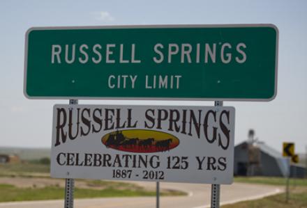 Russell Springs City Limit sign